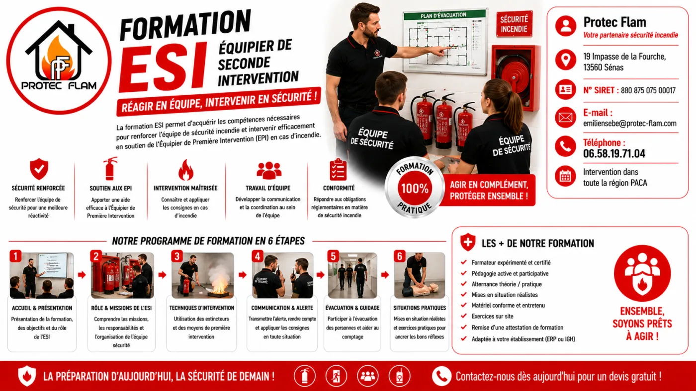 Formation ESI — Équipier de Seconde Intervention — Protec Flam