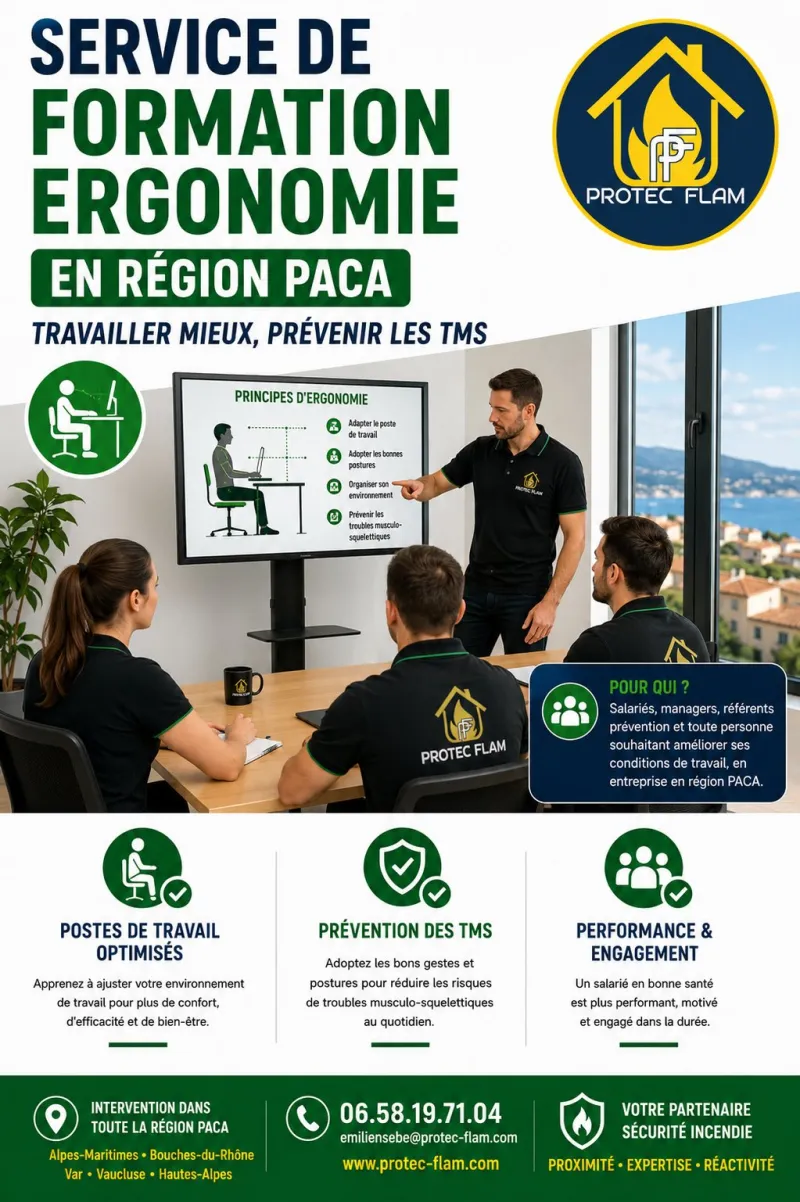 Prévention des TMS & travail sur écran — Protec Flam