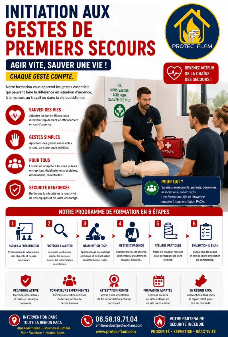Premiers secours & défibrillateur — Protec Flam